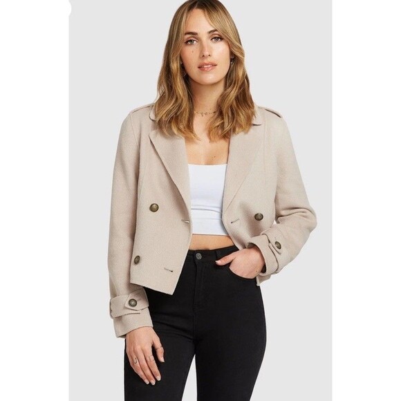 Belle & Bloom Women's Small Better Off Military Peacoat Short Double Breasted - Picture 1 of 8